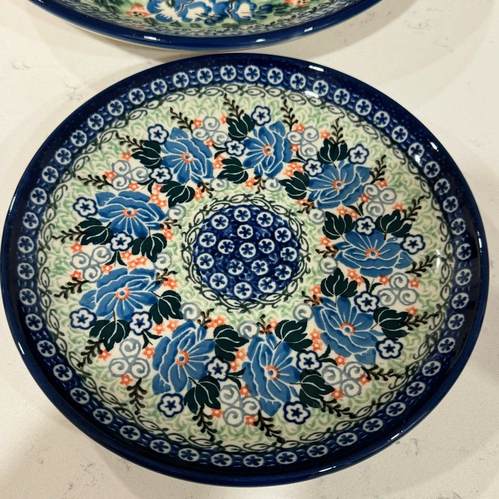 Set of 2 UNIKAT Ceramika Artystyczna Plates Polish Pottery Z Spychalska